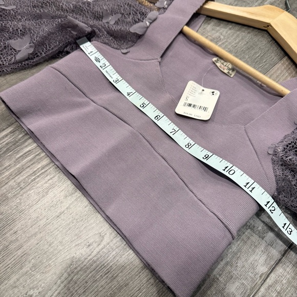 Free People Flutter By Butterfly Lilac Crop Top - Picture 5 of 12